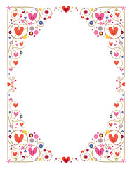 decorative cute hearts frame
