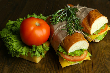 Fresh and tasty sandwich close up