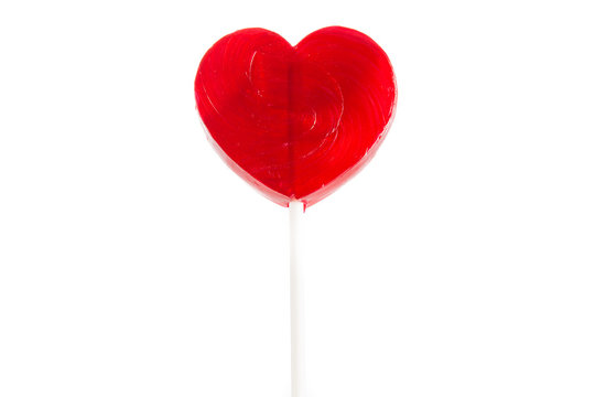 Heart lollipop of Valentines day isolated