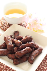 Japanese confectionery, brown sugar Karinto