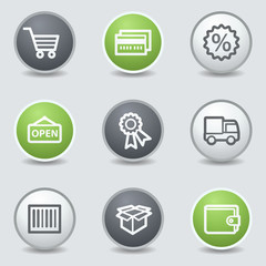 Shopping web icons set 2, circle buttons