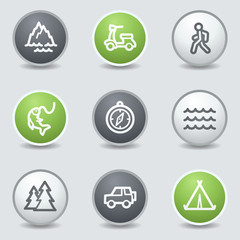 Travel web icons set 3, circle buttons