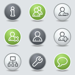 Users web icons, circle buttons