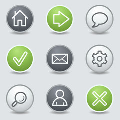 Basic web icons, circle buttons