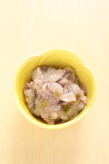 Japanese food, preserved wasabi and squid