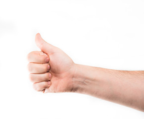 Thumb up on white background