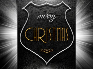 Merry christmas sign on leather background