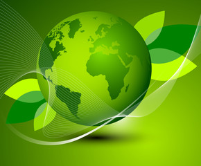 Green Earth globe background