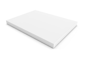 Flat big white box on white background - obrazy, fototapety, plakaty