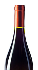 red wine bottle isolated on white