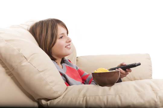 child watching television