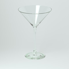 Empty Martini Glass On White Background