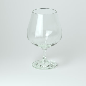 Cognac Or Wine Glass On White Background