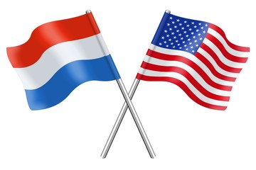 Flags: the United States and Luxembourg