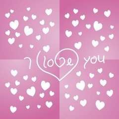 Love you pink background vector