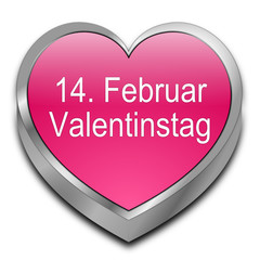 Herz mit 14. Februar Valentinstag