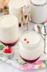 Obraz na płótnie Canvas Natural Yoghurt with Raspberry Jam