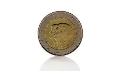 Fotobehang twee euro dubbelkop munt © Chris Willemsen 