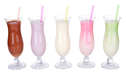 Milk shakes isolated on white