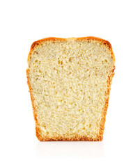 Bread slice isolated on white
