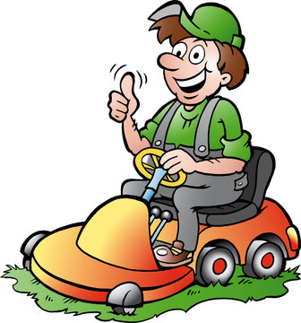 clipart of mowing lawns