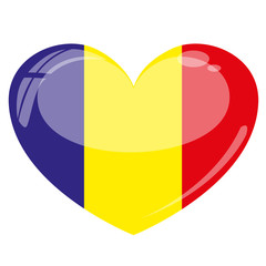 Fototapeta premium Rumänien Herz Flagge Icon Button