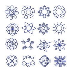 Flower icons collection. Vector art