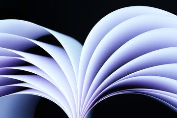 Abstract image of sheets white paper wave shape