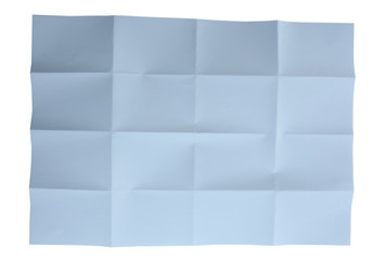 Folded white sheet of paper close up