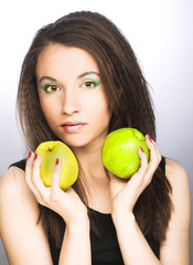 Young woman with fruits