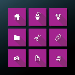 Vector flat web icon set