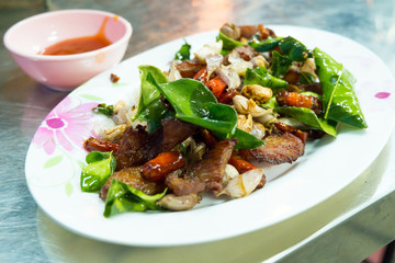 Northeast of Thailand food made from deep fried pork