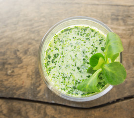 Spring green smoothie ,top view