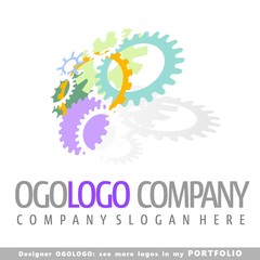 logo, part, gear, machine, vector