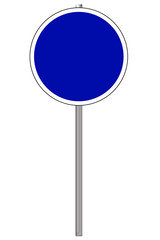 blaues rundes Verkehrszeichen