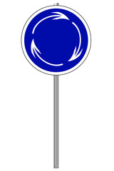 blaues rundes Verkehrszeichen isoliert
