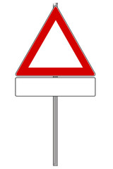 leeres Verkehrszeichen isoliert