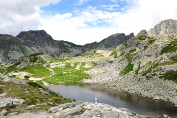 Fototapeta na wymiar Mountains and lake in the High Tatras, Slovakia, Europe