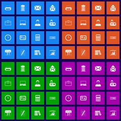 Office flat icons set