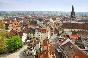 Aerial view of Konstanz city, Germany