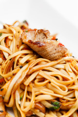 noodle with meat and vegetables