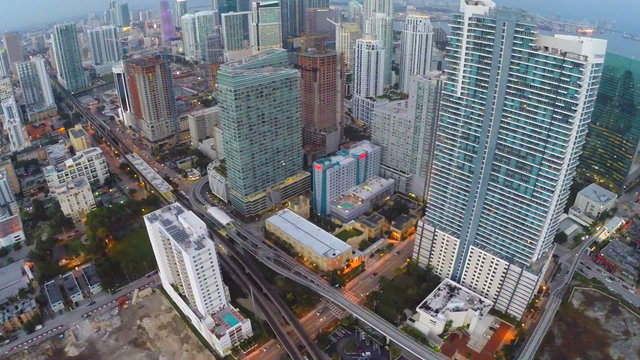 Aerial video of Brickell Miami