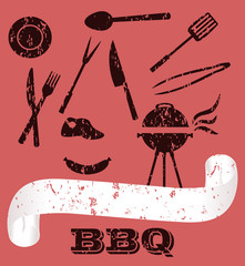 Grillen - Set auf Rot