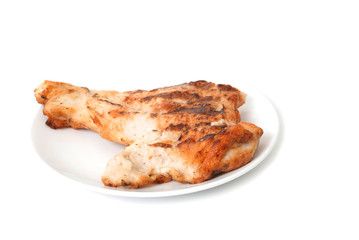 Grilled teriyaki chicked on ceramic plate