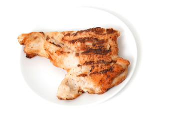 Grilled teriyaki chicked on ceramic plate