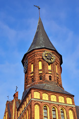 Fototapeta na wymiar Koenigsberg wieży katedry. Kaliningrad (dawniej Koenigsberg)