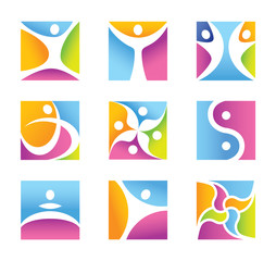Set of fitness symbols and icons