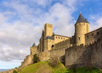 Fototapeta na wymiar Carcassonne mury miejskie - Francja, Langwedocja-Roussillon