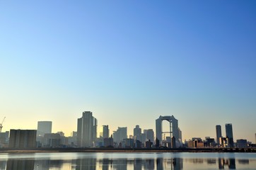 Fototapeta premium Budynki w Osace rano