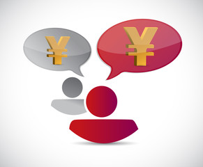 Obraz premium yen currency chat communication illustration